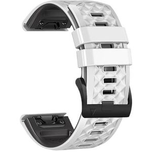 22 mm 26 mm QuickFit Siliconen Sportarmband geschikt voor Garmin Epix Gen 2 Fenix ​​7X 6X Pro Quatix 7X/Enduro 7 5XPlus Horlogeband (Kleur: Wit Zwart, Maat: Voor EPIX Gen 2)
