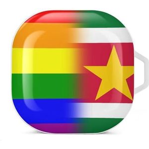 LGBT Pride Suriname vlag oordopjes hoesje compatibel met Samsung hard shell beschermhoes wit stijl