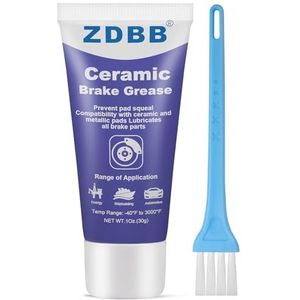 ZDBB Keramisch remsmeermiddel Bestand tegen hoge temperaturen en corrosiewerend Voorkomt piepende remklauwen Speciale editie voor remsystemen van auto's 1 oz - verpakking met 1 stuk