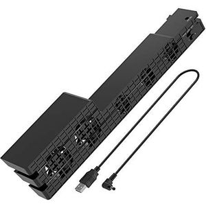DollaTek USB externe 5-fan Super Turbo temperatuurventilator met USB-kabel zwart voor PS4 Pro gameconsole