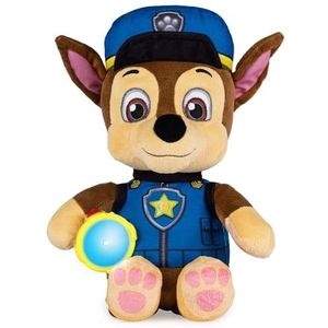 PAW Patrol, Snuggle Up Chase Plush with Torch and Sounds, for Kids Aged 3 Years and Over, Grey
