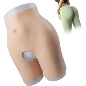 Adima Open Bodem Siliconen Buttock Panty Hip Lift Shorts Body Contour Enhancer voor Vrouwen Fake Bum,White (0.8cm)