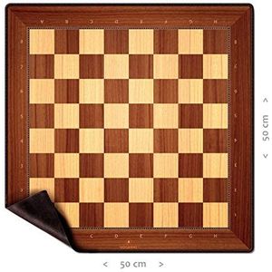 WOGAMAT Oud model - Traditioneel en elegant schaakbord - Zacht schaakbord - Ontwerp geïnspireerd op houten schaakborden - Licht - Afmeting 50 x 50 cm - Vakken 50 mm