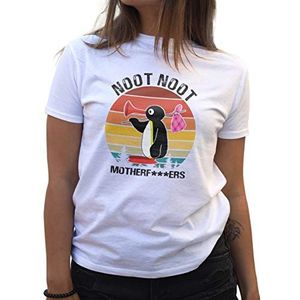Noot Noot Retro Motherf T-shirt voor dames, wit, M