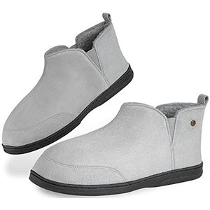 Dunlop Heren Slippers, Traagschuim Boot Slippers met Rubberen zool, Geschenken voor Mannen, Lichtgrijs, 40.5 EU