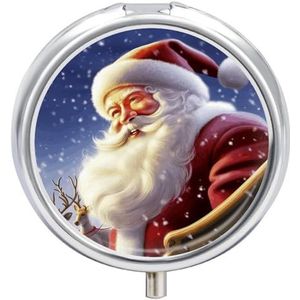 Lachende Kerstman Pillendoos Pil Case Pil Organizer Geneeskunde Pil Organizer Wekelijkse Pil Organizer Pil Houder Kleine Pil Case Pil Containers Pil Houder voor Portemonnee