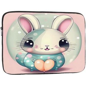 Laptop Case Roze Cartoon Bunny Laptop Sleeve Shockproof Beschermende Notebook Case Met Rits Aktetas Dragen