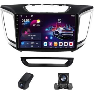 Android 14 Autoradio geldt voor Hyundai Creta IX25 2015-2019 Autoradio 2 Din Carplay Android Auto 9 Inch Touchscreen met GPS-navigatie WiFi FM-radio Camera ADAS DVR 1080P(A,X2)