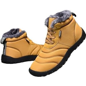 Snow Boots For Waterproof Snow Boots Warm Ankle Bootie Comfortable Slip On Outdoor Fur Lined Winter Shoe Men's Fashionable Snow Boots (Color : Yellow, Size : EU 43)