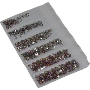 Glitter Crystal Nail Art Steentjes SS3-SS30 Plaksteen Clear Niet Hot Fix Steentjes Lijm Op Nail Art Decoraties-Regenboog goud