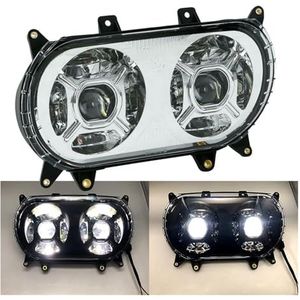 Koplampen Motorfietsen 2021 Nieuwste 124W Dual Led Koplamp Voor Road Glide 2015 2016 2017 2018 2019 2020 Motorfiets Koplamp Vervanging Zwart Koplamp Montage(Chrome without DRL)