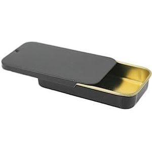 50 stks/pak Metalen Rechthoekige Lege Mini Blikken Doos voor Sieraden Pil Gevallen Draagbare Kleine Cosmetische Container Opbergdoos voor Candy-zwart