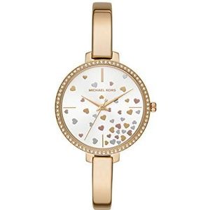 Michael Kors Women Jaryn Quartz Stainless Steel Gold with Gold Rose Gold Silver White Dial Watch MK3977