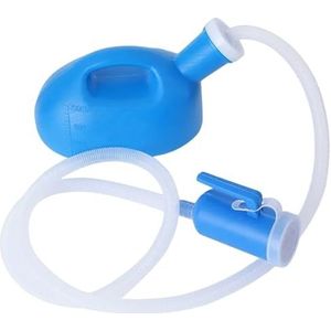 Urinefles Nachtkastje voor mannen en vrouwen, draagbare 2000 ml uniseks urinefles met buis, grote capaciteit morsbestendig, draagbaar urinoir voor mannen voor auto