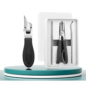 25°Beveled Edge Nail Clippers 3-Piece Set, Wide Anti-Splash Slanted Nail Clippers, for Thick Nails Ingrown Toenails(Black)