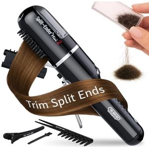 Split Ender Mini 2 draadloze tondeuse met gespleten haarpunten, oplossing voor droog en beschadigd haar, oplaadbare tondeuse voor gebroken en broze gespleten haarpunten, stylinggereedschap, zwart