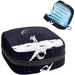 Outer Space Galaxy,Periode Pouch Draagbaar,Tampon Opbergtas,Tampon Houder voor Portemonnee Vrouwelijke Product Organizer, Meerkleurig, 4.7x6.6x6.6 in/12x17x17 cm