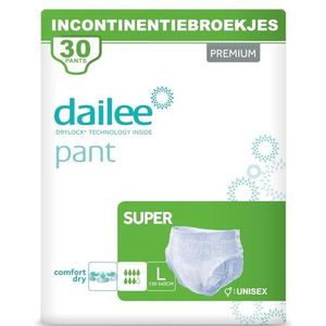 Dailee Pants Super L - 30x Incontinentiebroekjes - incontinentie Pants voor Mannen en Vrouwen - Luierbroekje Volwassenen voor Matig tot Zwaar Urineverlies