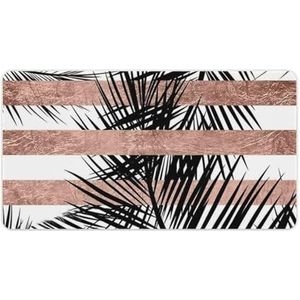 Trendy Tropische Palmbomen Chic Rose Gouden Strepen Mode Bureau Muismat Antislip Gaming Muismat Accessoires Decor 40X75cm