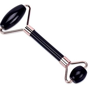 Zwarte obsidiaan massage roller kristal jade steen cellulitis rimpel roller cool beauty tool voor huidverzorging 1 stuk (kleur: roller)