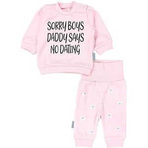 TupTam Baby Girl Outfit Lange Mouwen Shirt met Print Broekje Baby Kleding 2 Stuks, Sorry jongens Geen dating Bear Apricot, 62