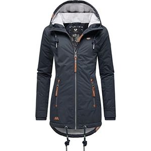 Ragwear Zuzka warme winterjas voor dames, korte jas met capuchon, voor de winter, XS-6XL, Navy22, M