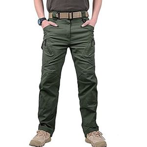 Waterdichte Tactische Broek Voor Heren - Militaire Ripstop-Broek Met Meerdere Zakken, Heren Big Size 5Xl Slijtvaste Cargobroek Joggers, Swat Combat Army-Broek, Legergroen, S