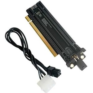 alloneslife PCIe-Bifurcatie X16 Naar X8x8 PCIE4.0 X16 1 Om 2 Gen4 Kaart 4P Power Port Split Kaart Uitbreiding Adapter Voor PC