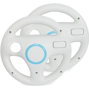 smardy 2x Stuurwiel compatibel met Nintendo Wii Controllers Racing Wheel wit voor Mario Kart Game