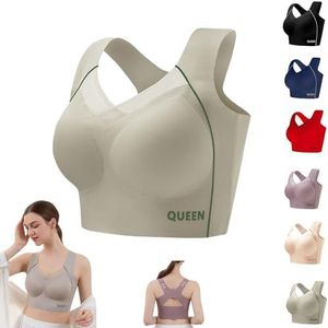 Houdingcorrigerende Push-up Bh Voor Oudere Vrouwen, Volle Cup, Grote Maat, Ademend En Naadloos(Tea Green,6X-Large)