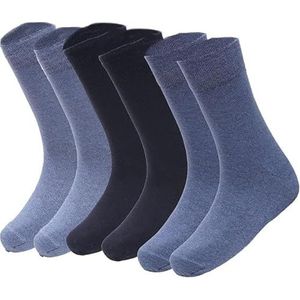 COSHAL® 6 paar diabetische sokken voor heren, brede top, zachte manchet, niet-elastische grip, oedeemvriendelijk, gezellig gevoel, gezwollen voeten, benen, niet-bindende circulatiesokken, maat (6-11),