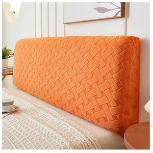 Ayztantine Hoes voor hoofdeinde van het bed, dikkere hoes voor bedhoofd, jacquard all-inclusive hoofdbordhoezen, effen kleur, stretch, elastaan, voor bedhoofd, rugleuning (oranje, B 220 x H50-60 cm)