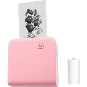 Thermisch Printer Thermische Labelprinter 300dpi Zwart-Wit Sticker Foto Maker Thermische Ticket Labels Print Duidelijk Snel(1Pink-White 20Year)