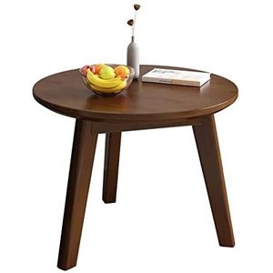 Massief houten salontafel, ronde salontafel, Japanse zittende lage tafel, kleine woonkamer huishoudbank, kleine bijzettafel, kleine en grote ronde tafelcombinatie (kleur: B, maat: 60x75cm)