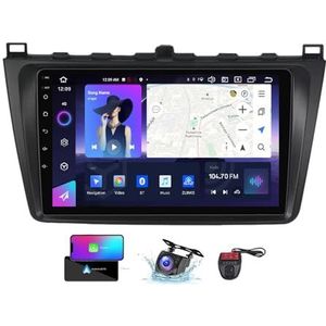 Android 13 GPS-Autoradio voor Mazda 6 Ⅱ GH 2007-2012 9 inch Touchscreen met Bluetooth 5.0/SWC/FM RDS DAB+ Radio/Carplay Android Auto/DSP Video Stereo Speler + DVR Achtercamera(NF-6)