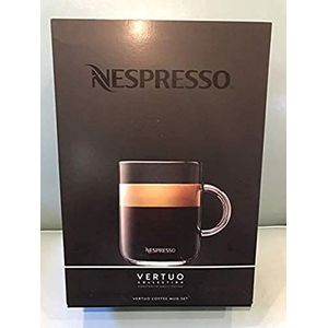 Nespresso Vertuo koffiemokkenset (2 x 390 ml) incl. 2 lepels glazen bekers
