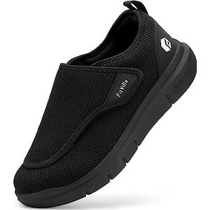 FitVille - Diabetische Schoenen - Zwart - Heren - Extra Breed - Met Klittenbandsluiting