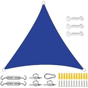 Zonnezeil Luifeldriehoek 3x3x3m Zonwering Waterdicht, UV-bescherming, Tuinbalkon, Terras, Camping, Buiten, Weerbestendig Met Bevestigingstouwen (Color : Blue, Size : 3x3x3m)