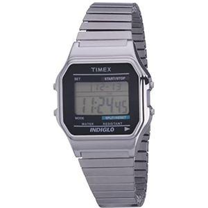 Timex Herenhorloge digitaal kwarts, zilverkleuren, armband