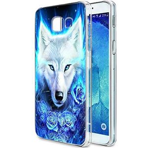 Pnakqil Beschermhoes voor Samsung Galaxy A5 2017, transparant met schokbestendig, van siliconen, TPU, zacht, ultradun, beschermhoes voor Samsung Galaxy A5, Wolf 01