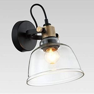 KOSILUM - Kleine wandlamp van transparant glas – Linz – warm wit licht verlichting woonkamer slaapkamer keuken hal – 1 x 40 W – E27 – IP20