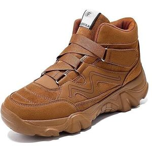 Men's Slip On Walking Sneakers Comfortable Hiking Fashion High Top Boots Shoes Causal Chukka Boots Outdoor Walking Shoes Fashionable Men's Boots (Color : Brown, Size : EU 39)