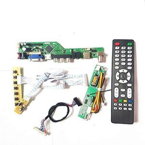 Voor LP141WX1-TL03/TL04 T.V53 controller board LCD display panel 1CCFL 30Pin LVDS VGA HDMI AV USB RF Remote+Inverter+toetsenbord Kit (LP141WX1-TL04)