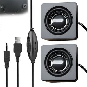 LEKEFETO Mini-computerluidspreker: USB draagbare computerluidspreker, pc-luidspreker, lijm, monitorluidspreker voor desktop pc, 3,5 mm TRS-ingang, stereo verborgen stijl, kleine luidspreker