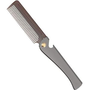 Yanxiaohong Roestvrijstalen opvouwbare kam, zakkam voor mannen en vrouwen, zwart