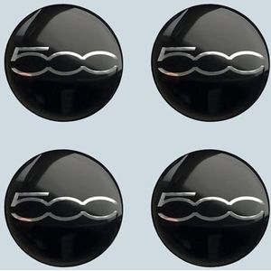 4 Stuks Auto Naafdoppen Wieldoppen Stickers Embleem Voor Velgen Voor Fiat 500 56mm, Logo Voor Over Op De Autovelgen Bandbescherming