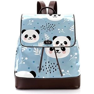 Leuke Panda patroon gepersonaliseerde schooltassen boekentassen voor tiener, Meerkleurig, 27x12.3x32cm, Rugzak Rugzakken