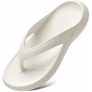 Doucheschoenen, Comfortabele slippers met dikke zool for heren - Ademende zomersandalen for buiten(White,41 EU)