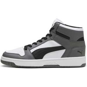 PUMA Heren Rebound Layup Sneaker, Wit Zwart-Cool Donkergrijs, 6 UK, Puma Wit PUMA Zwart Cool Donkergrijs, 39 EU