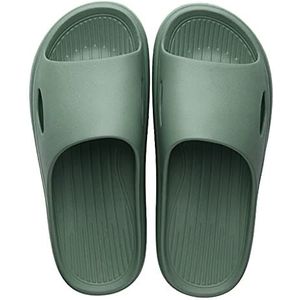 Rojeam Badslippers voor dames en heren, zomerpantoffels, lichte badslippers, uniseks, sneldrogend, voor binnen en buiten, groen, 44/45 EU